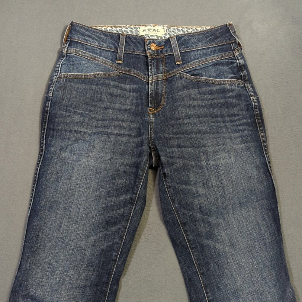 Ariat Jeans Women's 28R Blue R.E.A.L. High Rise Brynlee Flare Western Denim - Picture 4 of 12